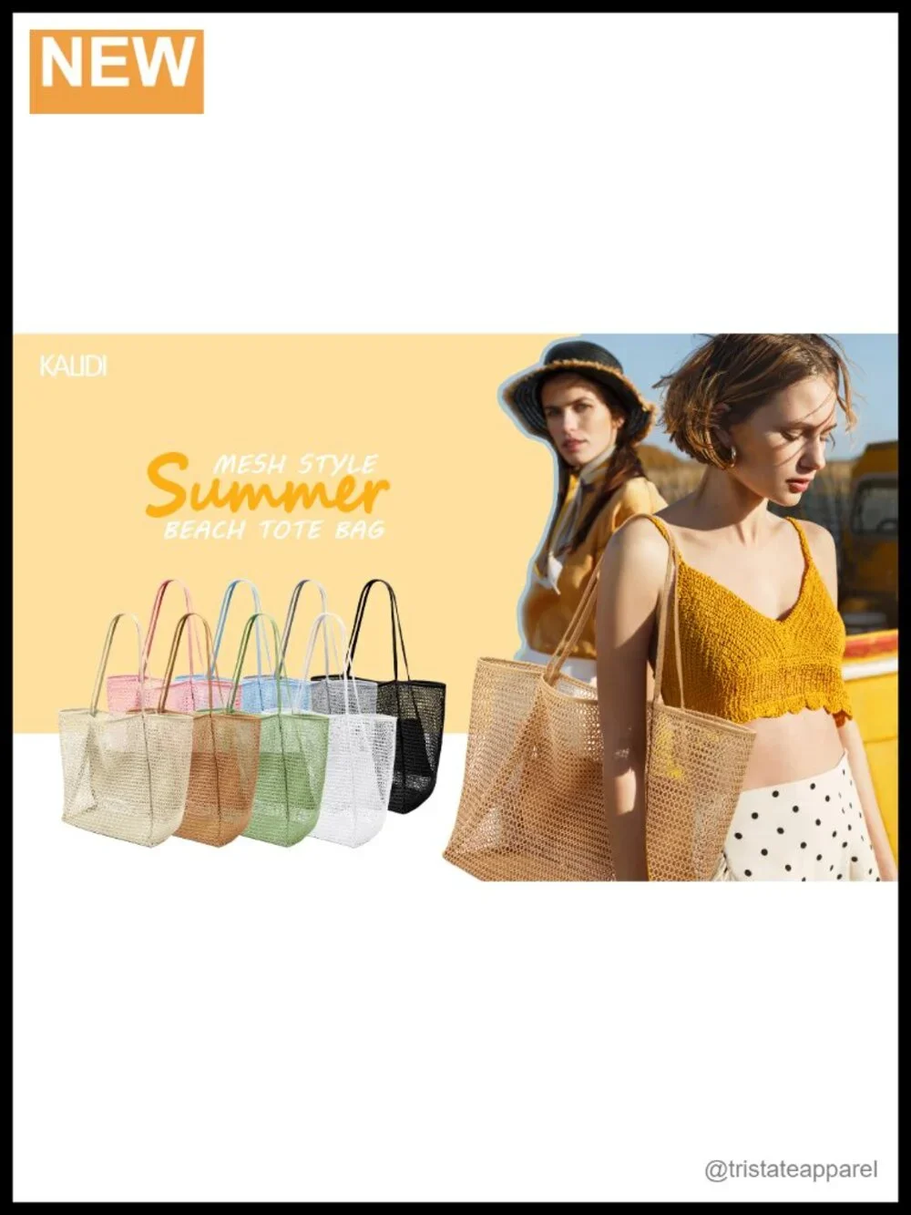 Nylon Mesh Tote Bag Foldable 23L Beach Bag Shoulder Bag